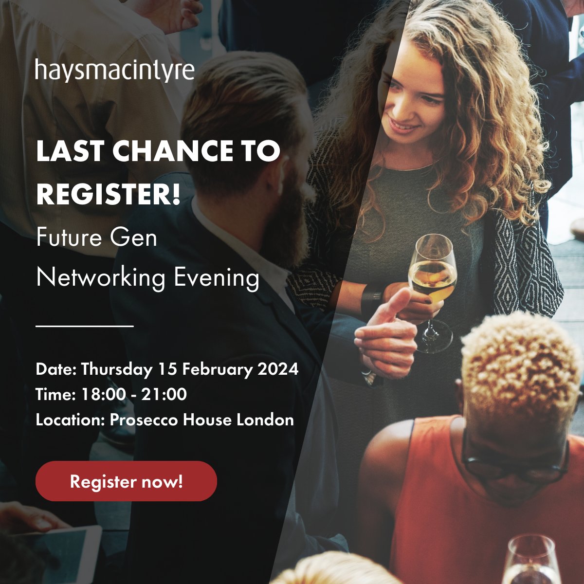 HaysMac_LLP's tweet image. 📢 Last chance to register! Our #FutureGen group is designed especially for next generation decision makers, allowing you to ease into the world of networking, connect with like-minded individuals and make valuable connections. Register here: bit.ly/47Sl0P9