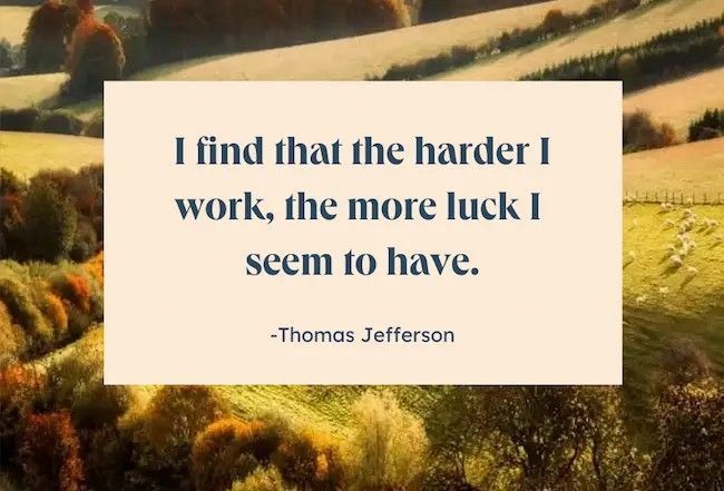 MarshaCollier's tweet photo. "I find that the harder I work, the more luck I seem to have."
~ Thomas Jefferson
#TuesdayThoughts #successtrain
#quoteofthe day https://t.co/6XzZuQZH2B