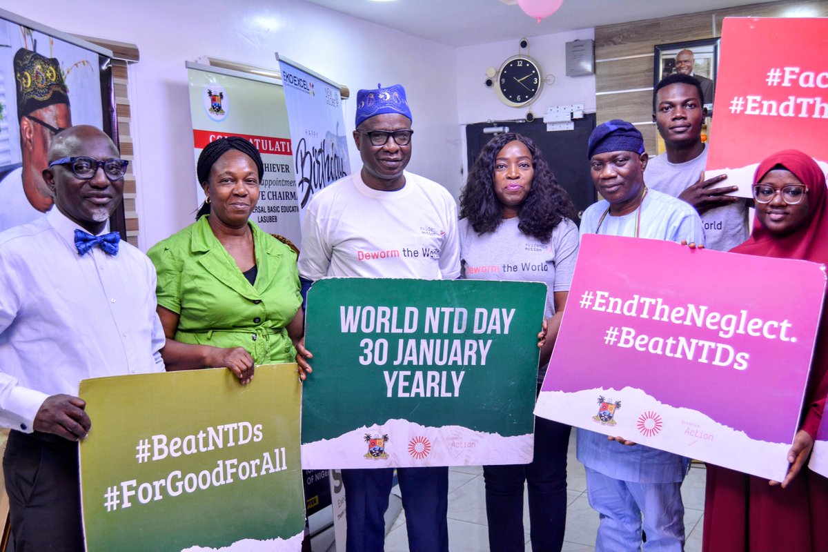 In commemoration of the World Neglected Tropical Disease (NTD) Day and to implement the school - based deworming programme targeted at children in Public Primary Schools, LASUBEB received the delegates of Evidence Action on a courtesy visit on Monday, 29th January, 2024.