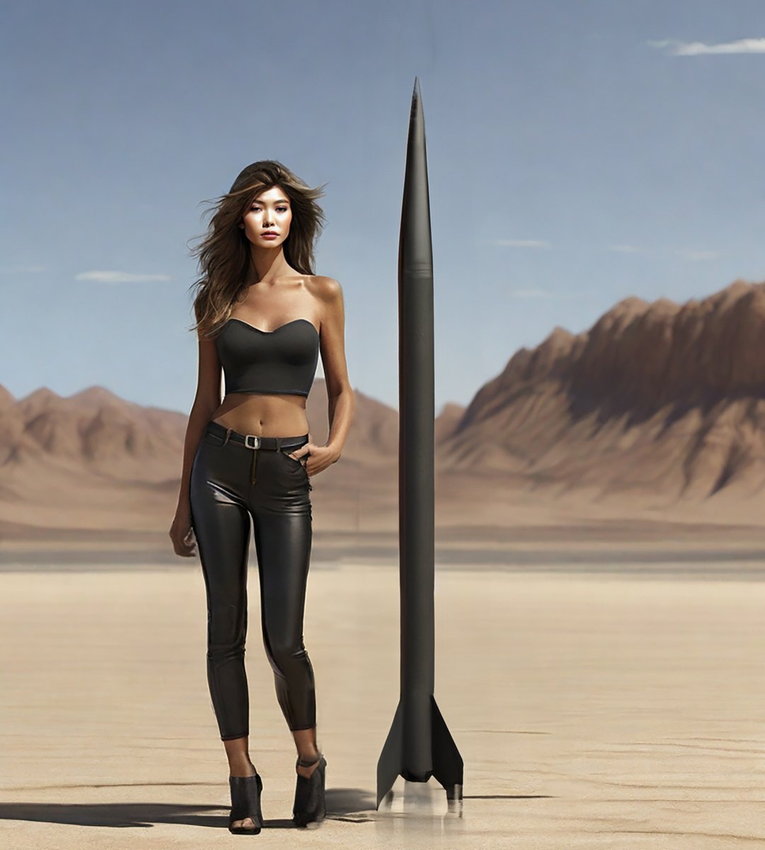 "Rocket Girl" created by @otter805 with the assistance of Leonardo.ai