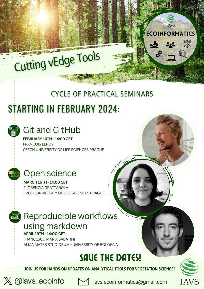 SAVE THE DATE!📣🎉 Our (free) series of online practical seminars will start on Feb 16th at 14PM CET with @FrsLry talking about Git and GitHub. Seminars will be held on Zoom. To join, fill this form: forms.gle/rY89rZnZAWTnSm…