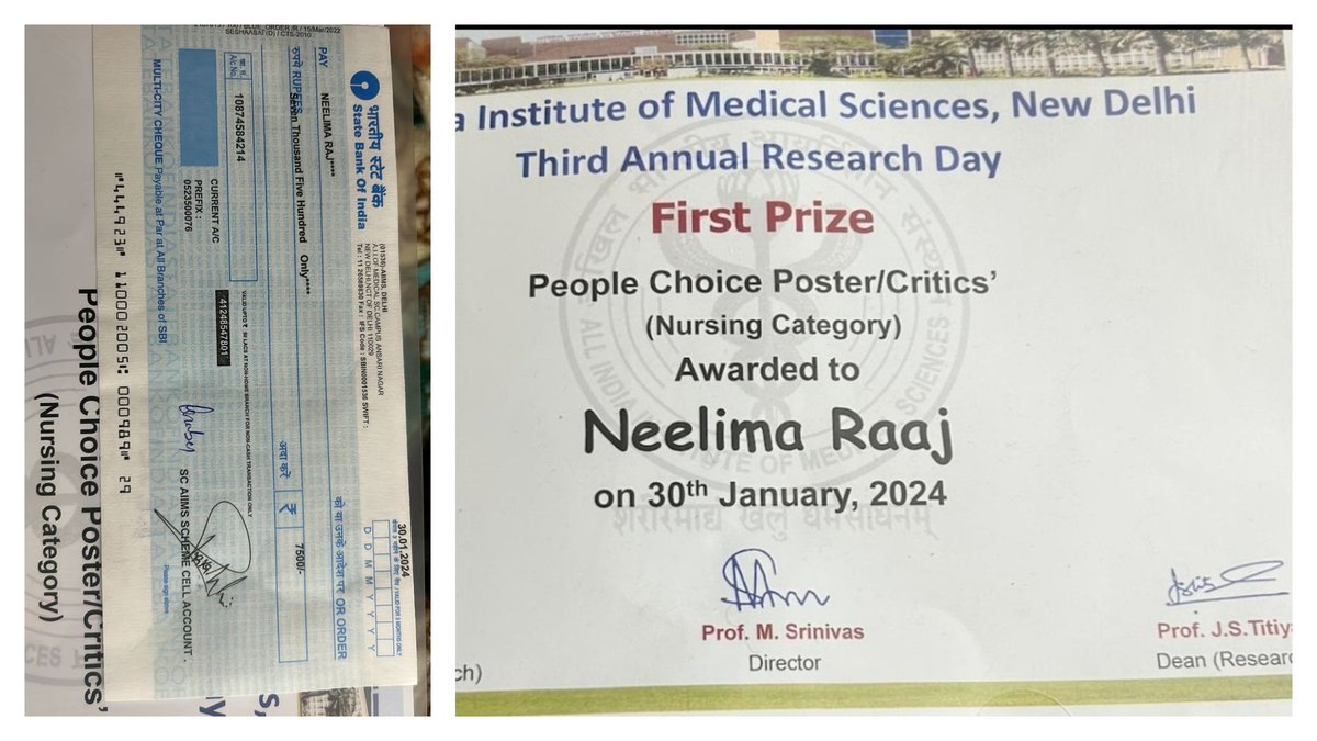 AIIMS, NEWDELHI supports, rewards and recognizes Nursing Research! Congratulations dear student and faculty winners !