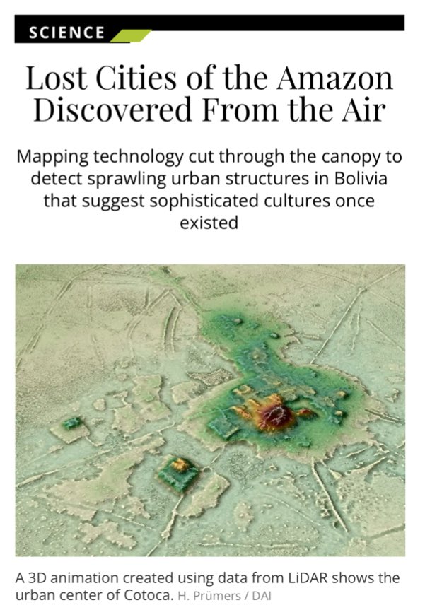 Lotta discussion in the environmental world about “mitigating human impacts,” so I’d just like to remind everyone that the Amazon rainforest is an ancient food forest that once supported a vast &amp; sophisticated civilization

“Human impacts” can be a very good thing, if we try