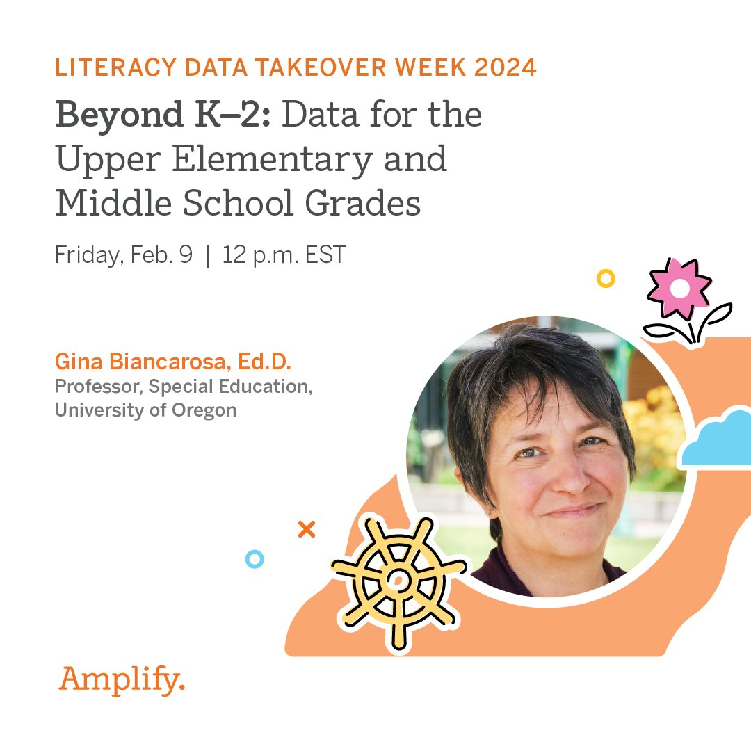 Register to join me and fellow literacy thought leaders at Amplify’s Literacy Data Takeover Week Feb. 5-9. This free virtual event will provide five days of professional development focused on data, assessment, MTSS, and literacy change management. Amplify.com/data-takeover-…