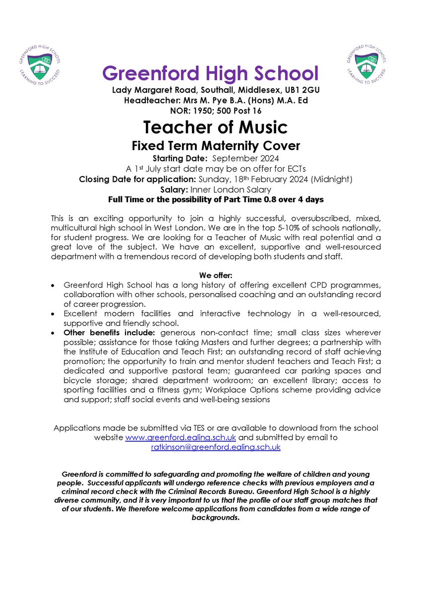 Greenford High School tweet media