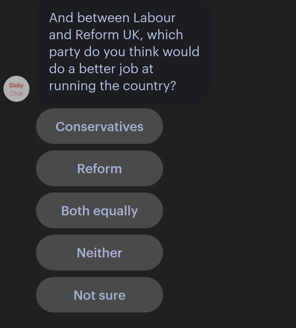 silverjits's tweet photo. @yougovchat is this a trick question? https://t.co/9GzTZlwZ4H