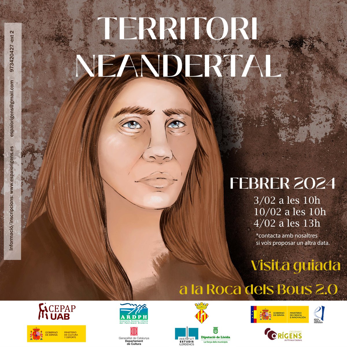 Aquest mes de febrer apropa't i coneix el territori neandertal de la Noguera amb la visita a la La Roca Dels Bous 2.0!
Consulta la programació i fes la teva reserva!
📭 espaiorigens@gmail.com
☎️973420427-ext 2
#prehistòria #territorineandertal #rocadelsbous #Noguera #camarasa