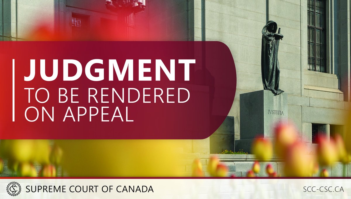 The Supreme Court will deliver its judgment on the following appeal on February 2, 2024, at 9:45 a.m. ET: Ontario (Attorney General) v. Ontario (Information and Privacy Commissioner). A plain language summary of the judgment will accompany the decision decisions.scc-csc.ca/scc-csc/news/e…