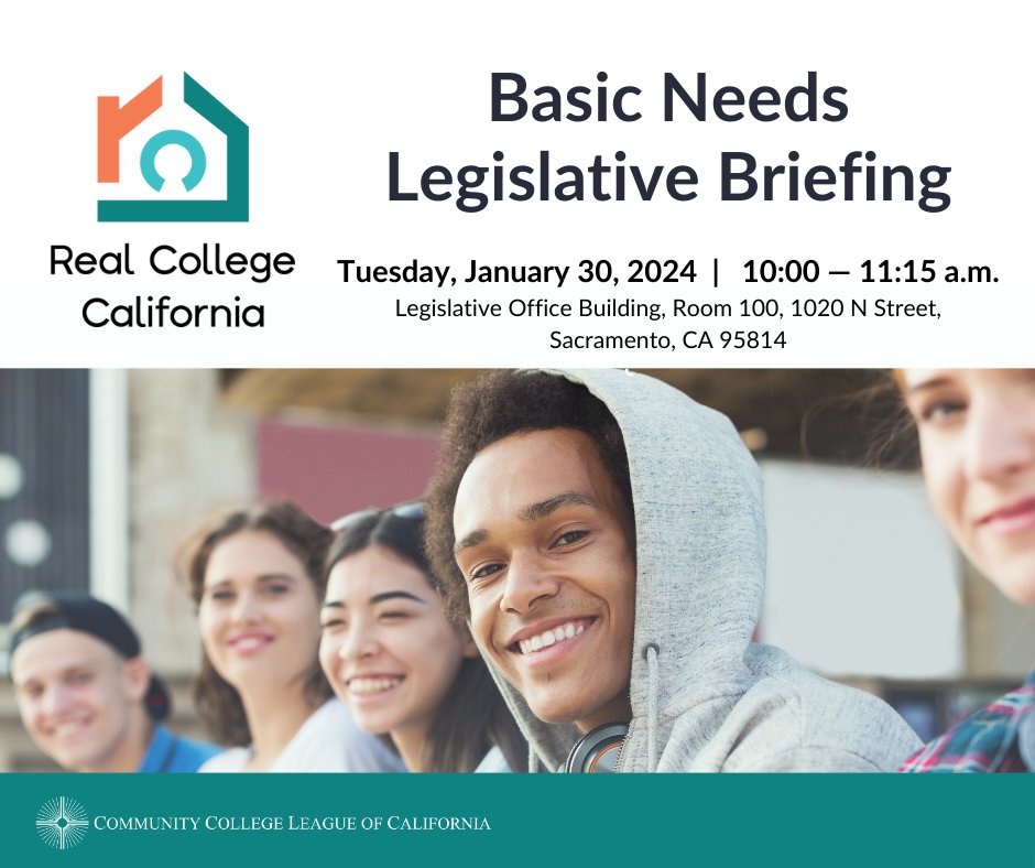 See you this morning for the #BasicNeeds legislative briefing, 10-11:15 @ the Legislative Office Building, 1020 N Street. Let's focus on how we can help @CalCommColleges students with essentials like housing security. bit.ly/4bb2TH7