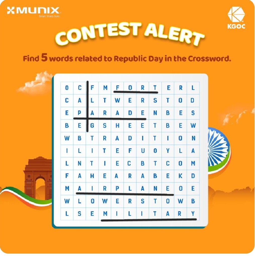 GarvGupta_ji_'s tweet image. 1.  PARADE 
2.  MILITARY 
3.  AIRPLANE 
4.  FORT
5.  FLAG 
#Munix #ContestAlert #Contest #Contest2024 #RepublicDayContest #ContestIndia #MunixContest
@MunixKGOC @amitg2409 @ParulGu15360684 @vivekreshu