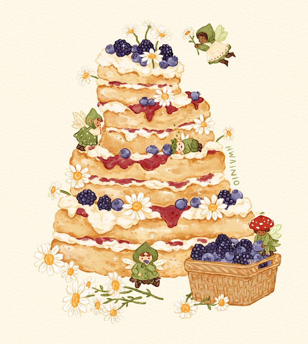 「Let's decorate a cake together ~ 」|🌿🍄 Hanna 🍄🌿 in Japan!のイラスト