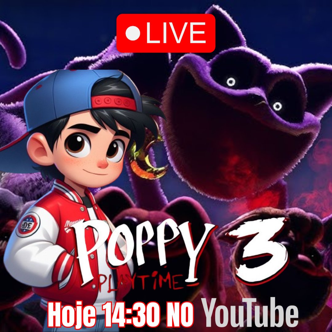 MCGAMER_OFICIAL's tweet photo. Venha ver o Lançamento de Poppy Playtime Capitulo 3 comigo as 14:30 te espero lá! https://t.co/PhfLVkvlJE