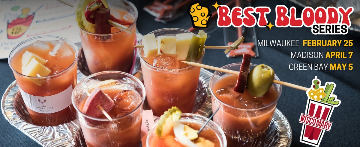 WiscoMary's tweet photo. We Be The Judge!
2024 is off to a great start with 3, yes, 3 great Bloody Mary events in Wisconsin. These events never disappoint. Tickets at... https://t.co/bggwwVJcI5...
https://t.co/erQqGxq5Qy...
https://t.co/y8BsnGA4Gw... https://t.co/AcgRqGAO7w