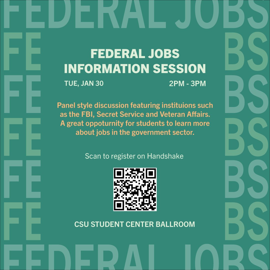If you registered, don't forget - today's the day!

If you haven't, join us!

#csucareers #csuohio #discussionpanel #jobsearch #careerpath #federaljobs #jobopportunity #learnmore #didyouknow