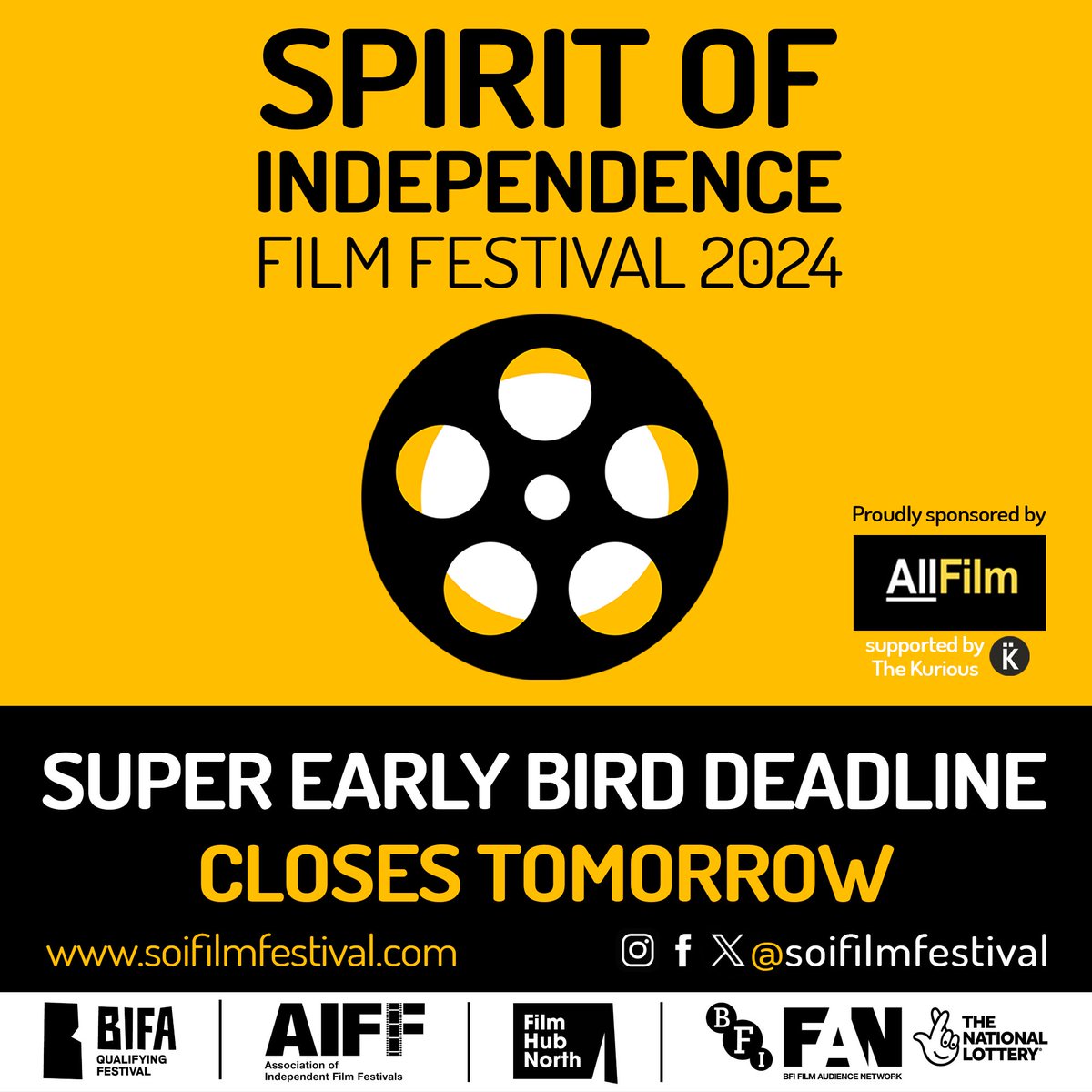 It’s our Superearlybird deadline tomorrow📆 We ❤️ all films across all genres from anywhere in the world - if you’ve got a short or a feature, we’d love to see if you could be a part of the festival running this September at @showroomcinema Details👇 filmfreeway.com/SpiritofIndepe…