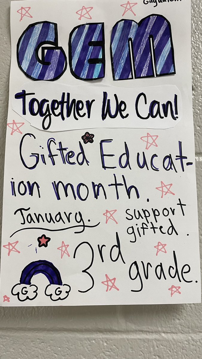The PACE classes advocated for Gifted Education by making informational posters. The posters were placed around the school and raised awareness for Gifted Education Month(GEM)which is celebrated every January. <a href="/alabamagifted/">Alabama Gifted</a> #algifted #ALGEM24 <a href="/DicksonTigers/">E.R. Dickson Tigers</a> <a href="/MCPSSGiftedEd/">MCPSS Gifted Ed</a>