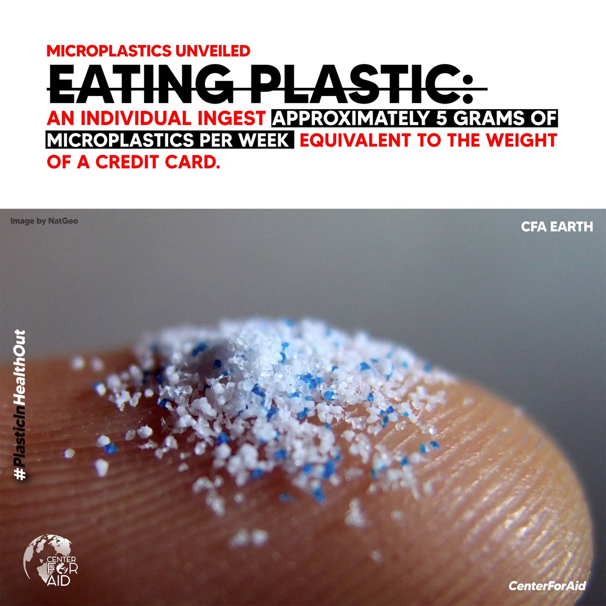 centerforaid's tweet photo. We are eating a credit card each week! How does it sound? 💳

Check out our Facebook for a detailed post!

#MicroplasticAwareness #PlasticFreeLiving #BeatPlasticPollution #SayNoToMicroplastics #OceanCleanUp #GreenLiving #PlasticFreeFuture #ActOnMicroplastics #CFA #CenterForAid https://t.co/oaVXfsEgLi