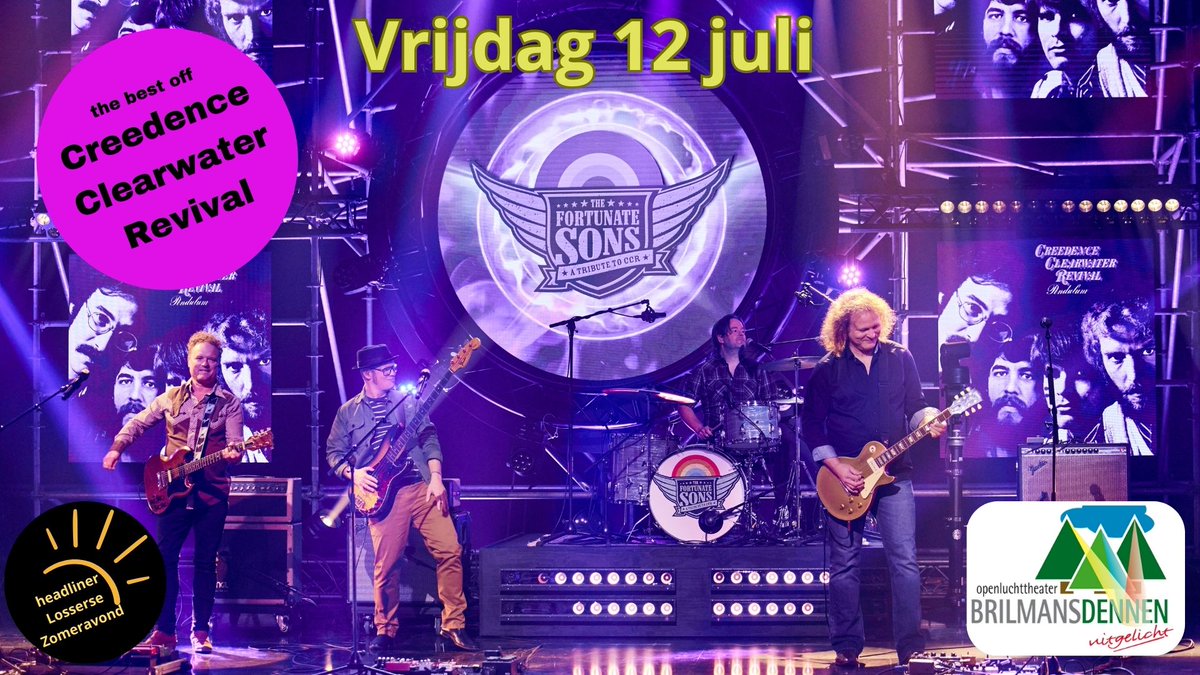 “Een weergaloze ode aan de tijdloze muziek van Creedence Clearwater Revival!”

We zijn er trots op dat ze dit seizoen bij ons in het theater staan!
Verkoop van tickets voor The Fortunate Sons start vandaag om 18:00 uur.