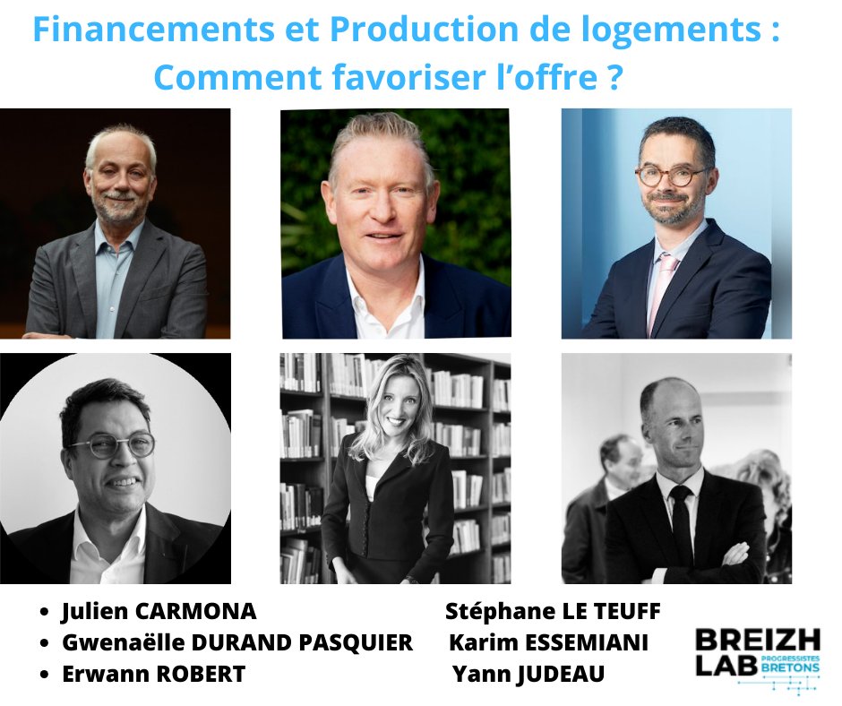 📢 Table-Ronde📢

Financements et Production de #logements : comment favoriser l’offre ?

- Financement &amp; l’accession
- Relance &amp; Création d’une nouvelle offre &amp; des innovations de nos #entreprises bretonnes pour loger leurs #salariés

🔜propositions concrètes pour la #Bretagne