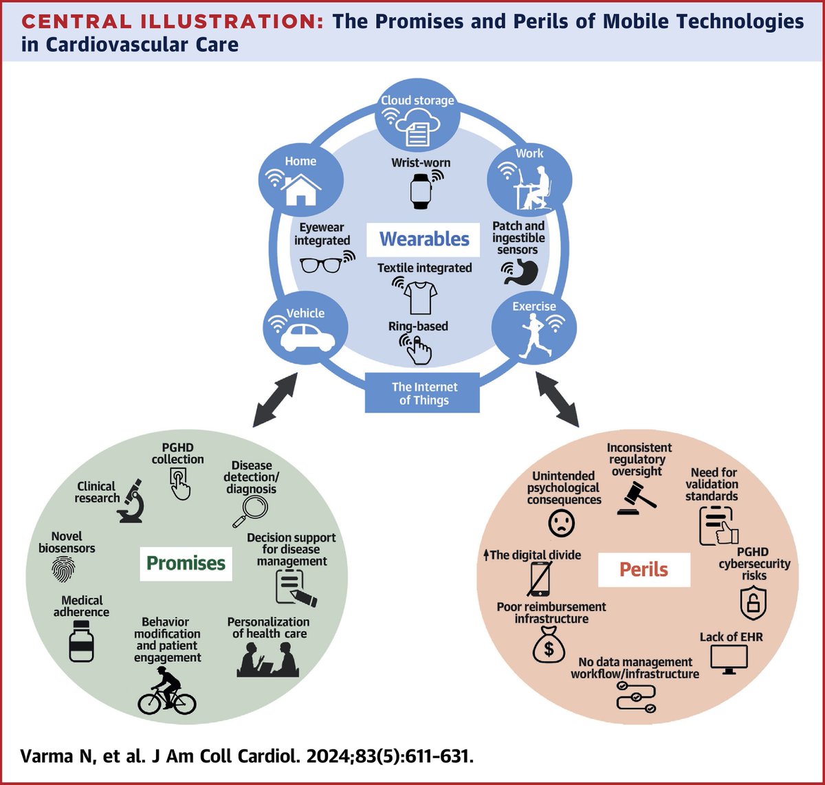 Direct-to-consumer wearables have become increasingly popular & available in recent years, massively expanding available diagnostic & management strategies What are some of the promises & concerns of this technology? 🤔 bit.ly/3HFHus2 #JACC #AFib