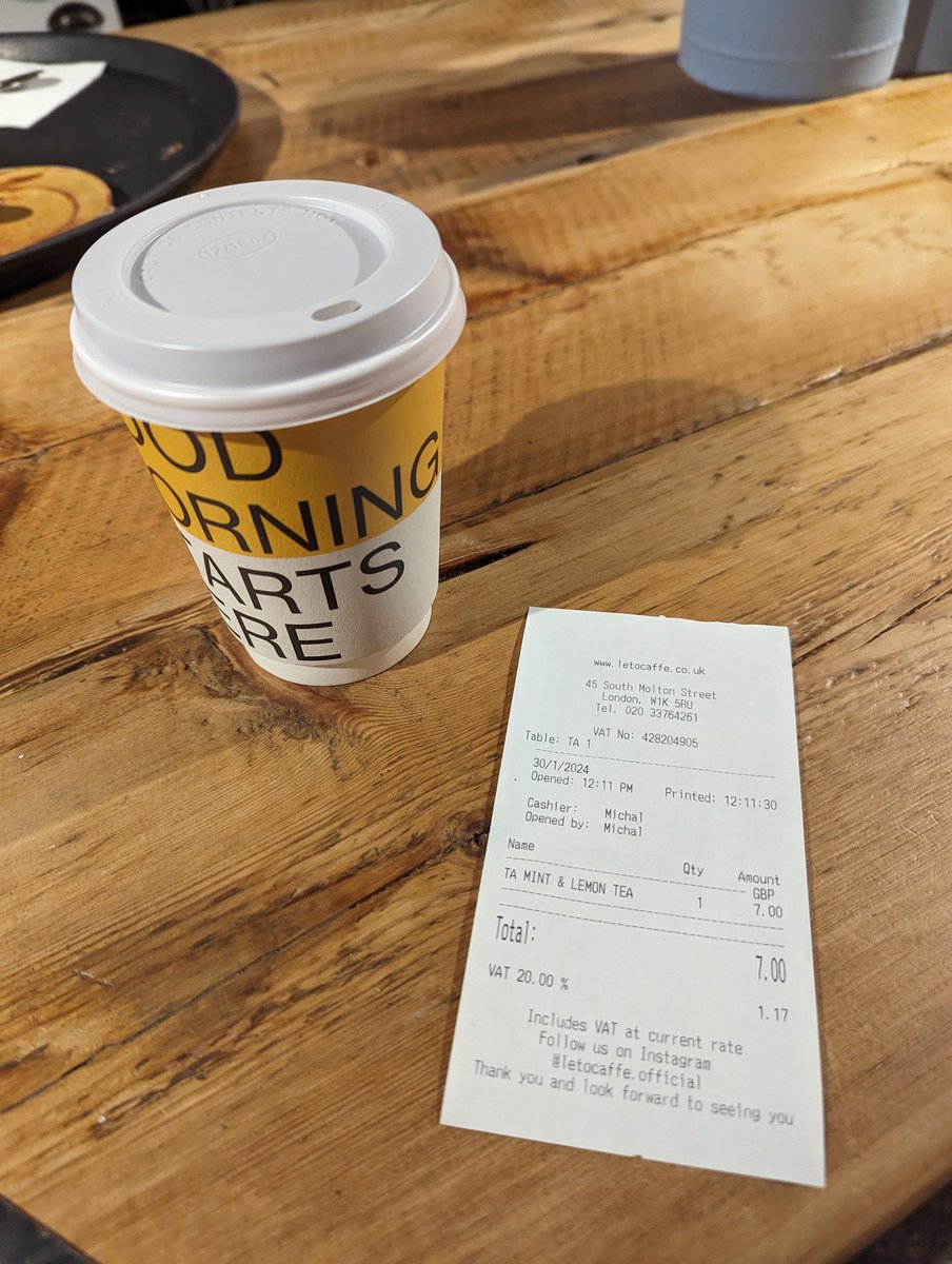 iKUBA_82's tweet photo. @LetoCaffe 7 pounds for water and a couple of mint leaves in a take away cup? JOKE! RIP-OFF 🤬😤 https://t.co/JtBWeX85g3