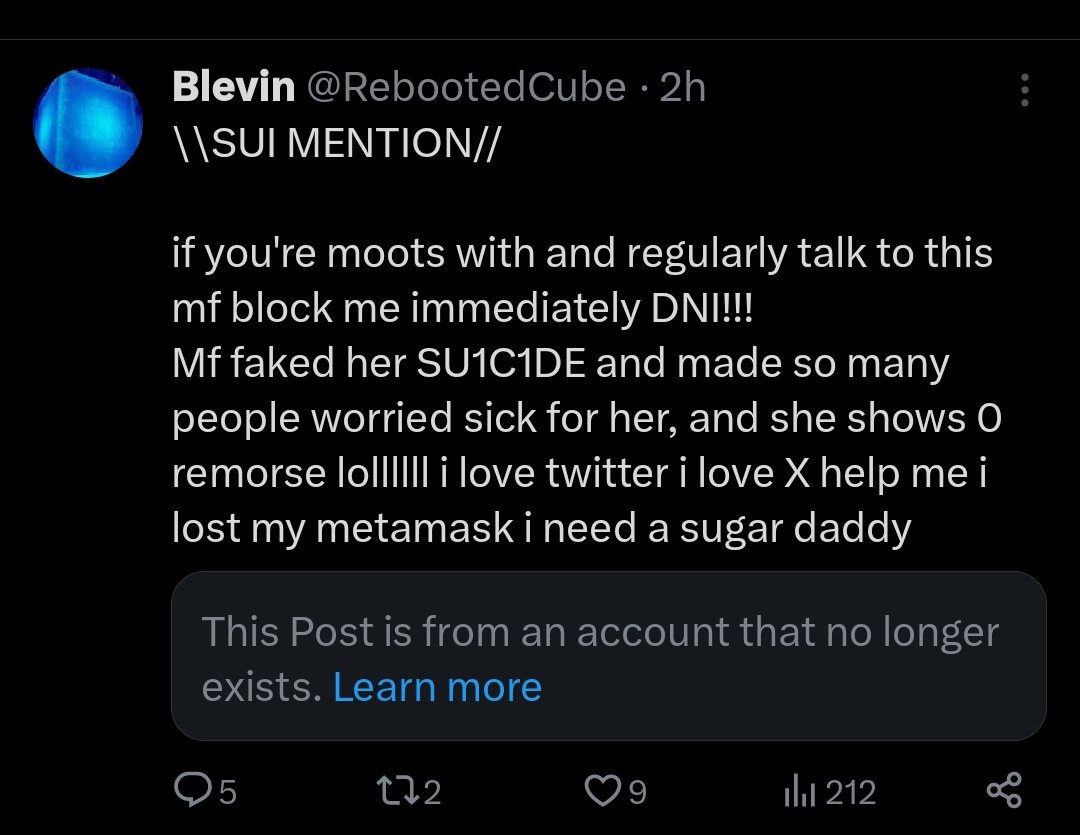 RebootedCube's tweet photo. So it seems that she's deleted her account i wonder if i had any part in this at all hmmmm i wonder i wonder https://t.co/nyl82qxeeP