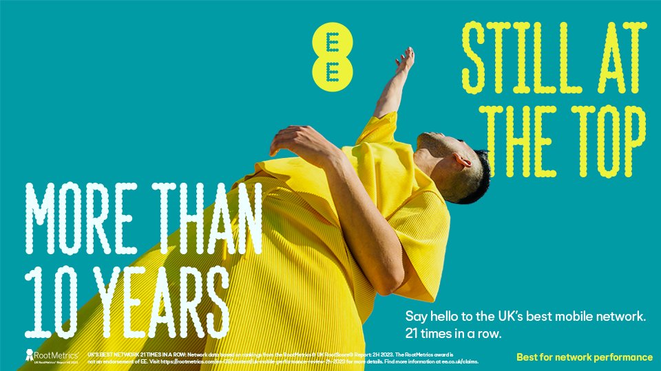 With amazing coverage and a connection that won’t let you down, @EE is the UK’s #fastest and most #reliable network. Say hello to the UK’s best network. 21 times in a row 🥳 #BTMeansBusiness #BetterForBusiness