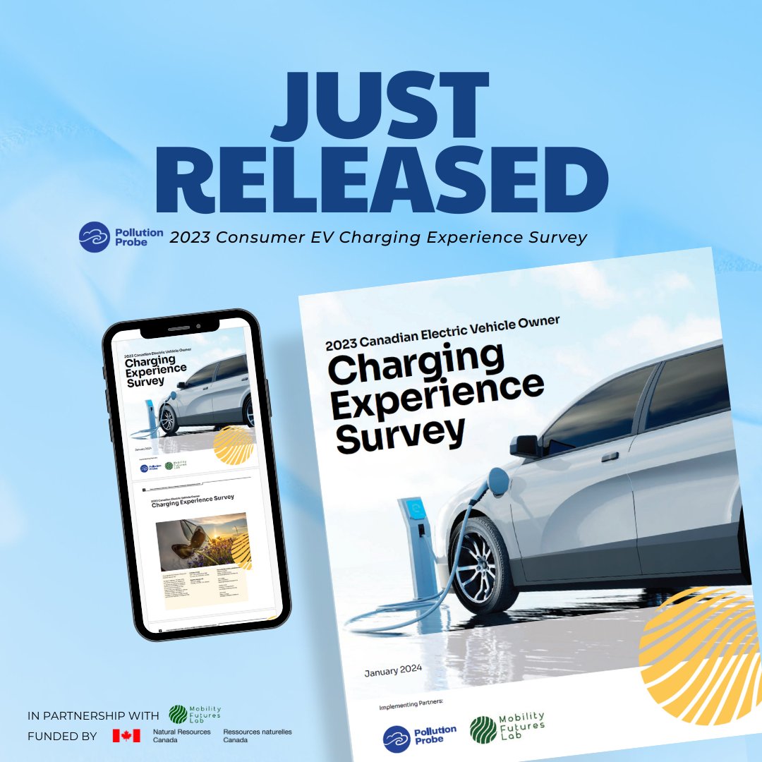 PollutionProbe's tweet photo. Hot off the press! #PollutionProbe releases its 2023 Consumer EV Charging Experience Survey in partnership with Mobility Futures Lab and funded by @NRCan. This in-depth analysis is one more step towards a #SustainableFuture. Take a look!
https://t.co/Lnng2YmJjQ https://t.co/5Mh2HIcod0