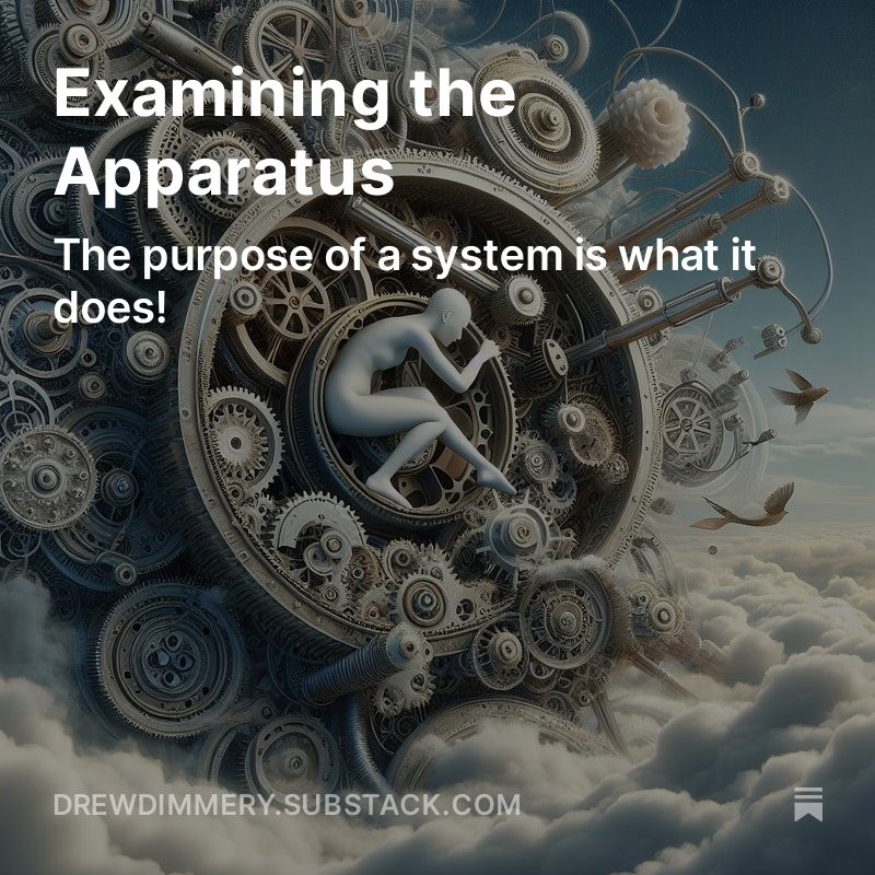 Using the reframing of "the Algorithm" to "the Apparatus" should shape how we evaluate what it is/does open.substack.com/pub/drewdimmer…