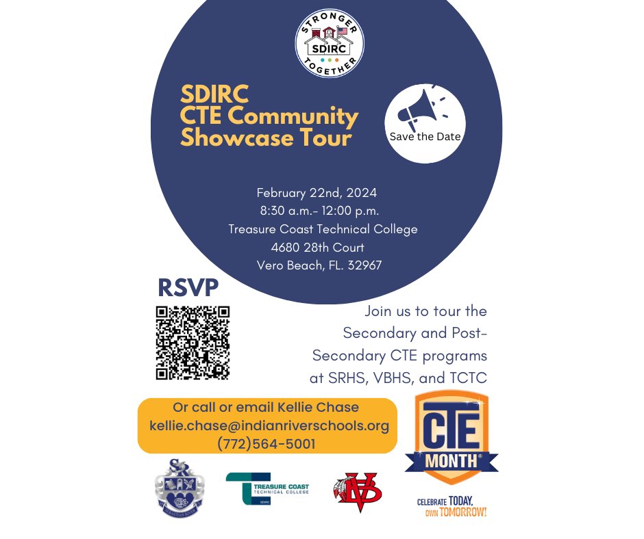 🚀 Excited to announce our upcoming CTE Programs Tour! Join us for an inside look at how our Career and Technical Education initiatives are shaping tomorrow's workforce. Discover hands-on learning opportunities and pathways to success! Don't miss out, sign up now! #CTEMonth 🌟🔧