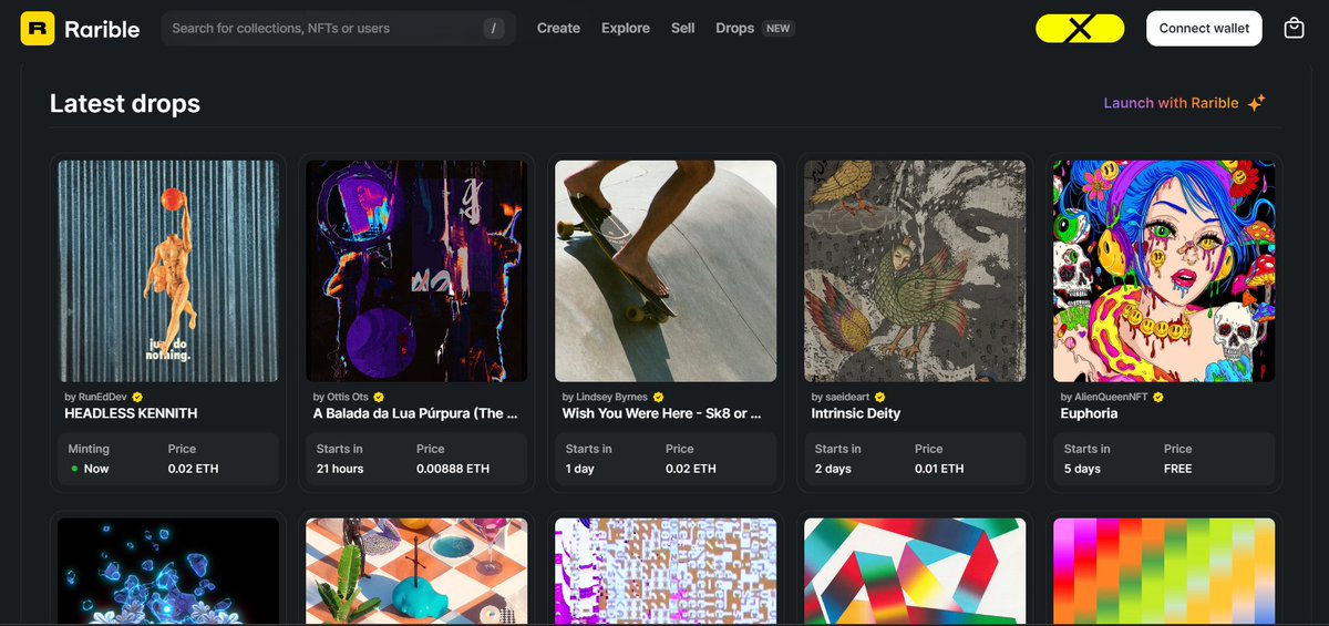 WE'RE ON RARIBLE FRONT PAGE 💎

My drop goes live tomorrow at 9am ET via <a href="/RariChain/">RARI Chain</a> | Collab with <a href="/rarible/">Rarible</a> and <a href="/rarifoundation/">RARI Foundation</a>

24h OE @ 0.00888 ETH