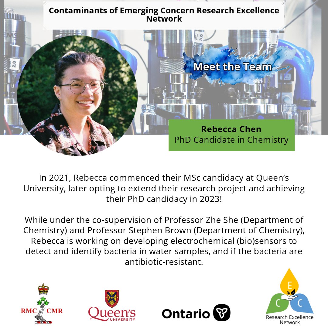 Meet Rebecca, whose research on developing electrochemical (bio)sensors to detect and identify bacteria, and unveiling potential antibiotic resistance in our water could revolutionize future water safety and optimize water treatments! 🔬💧 #CECResearch #MeetTheTeam #PhDCandidate