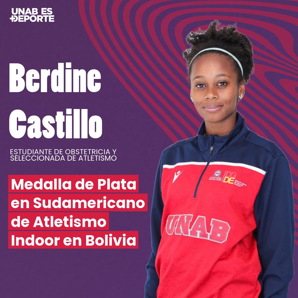 uandresbello's tweet image. ¡Felicidades a Berdine Castillo!

Nuestra estudiante de obstetricia y destacada  atleta, por conquistar la medalla de plata en el Sudamericano Indoor 800 metros short track en Cochabamba, Bolivia! 🥈🏃‍♀️

 ¡Un logro increíble que llena de orgullo a la UNAB! 🎉 

#OrgulloUnab…