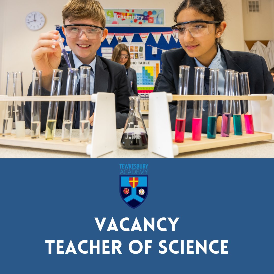 tewkschool's tweet photo. We're looking for a passionate & inspiring qualified #TeacherofScience specialising in #Chemistry KS5 to join our supportive & talented team @TewksAcademySci in September 2024.
Apply: https://t.co/4LPfYFkEhJ
Informal visits are welcome! Closing date: 04/02/24
@Cabotfederation https://t.co/runa4r2LXB