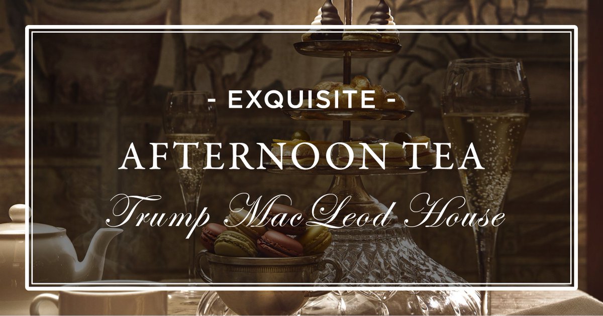 EXQUISITE AFTERNOON TEA AT MACLEOD HOUSE This is your chance to get dressed up and enjoy Afternoon Tea hosted within the beautiful Scottish baronial mansion, Trump MacLeod House. Discover more: 👉 hubs.ly/Q02j9kK30 Book now: bookings@trumpgolfscotland.com