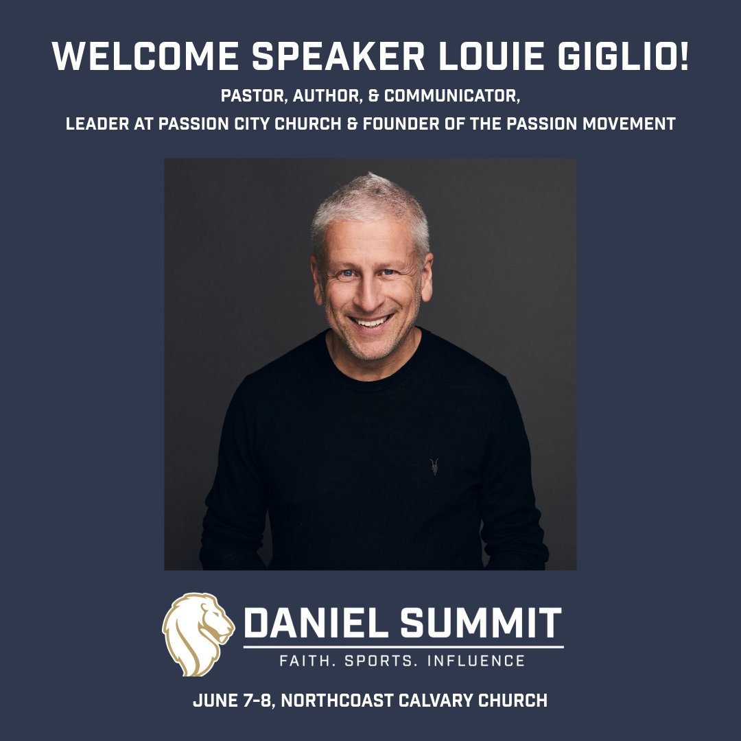 TheDanielSummit's tweet photo. Speaker Announcement‼️

Louie Giglio - Pastor, Author &amp; Communicator - leader of Passion City Church and founder of the Passion Movement, will be joining us as a guest speaker/panelist at this year’s Daniel Summit in Carlsbad, CA on June 7-8! 

Visit our site to learn more today! https://t.co/hZ5IqsRPSc