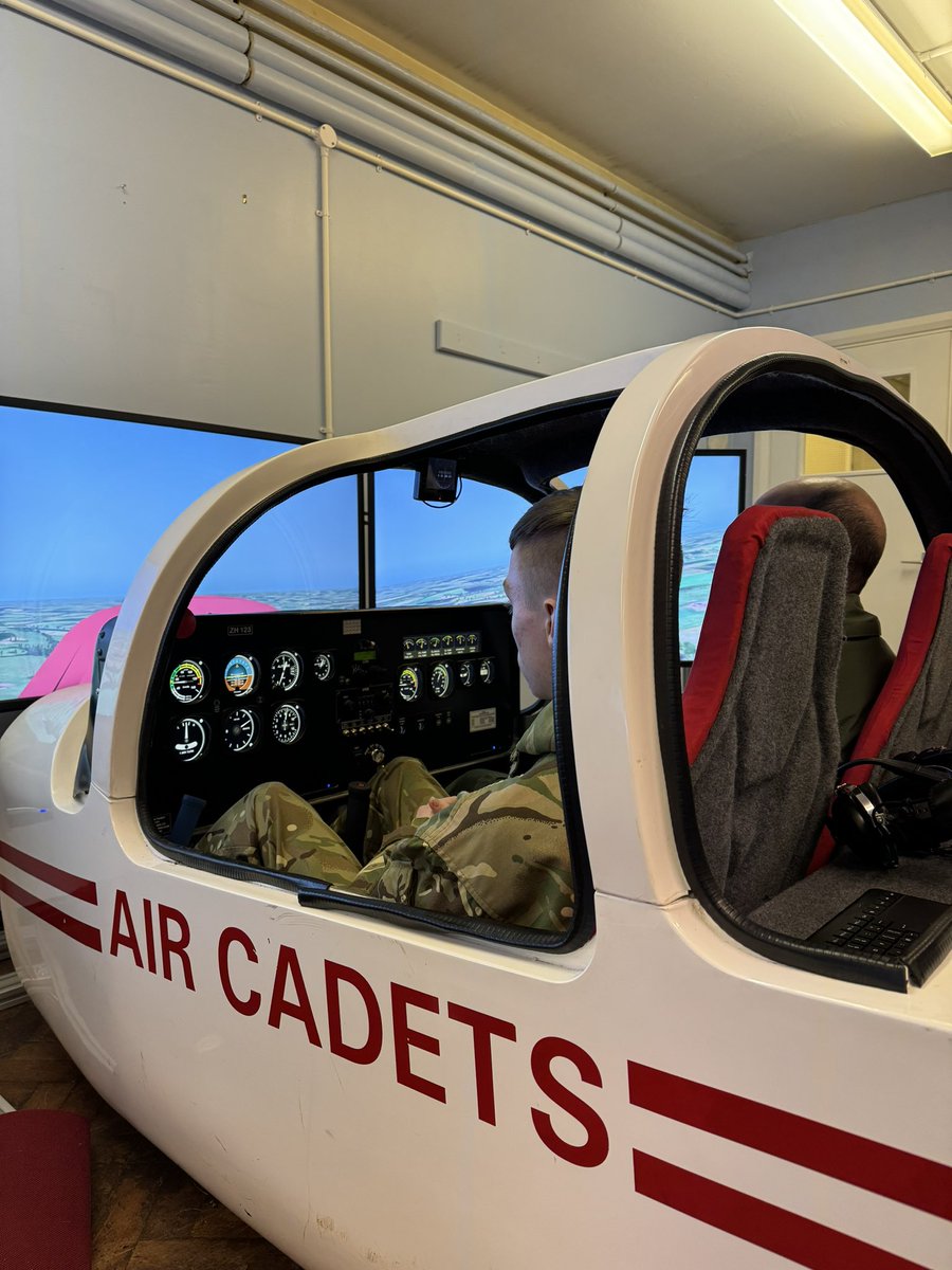 Recently, a trip to RAF Topcliffe in North Yorkshire saw our cadets getting to grips with the controls of a Vigilant glider using a state of the art flight simulator. 

On their next visit, they’ll actually take to the skies for their first gliding experience!