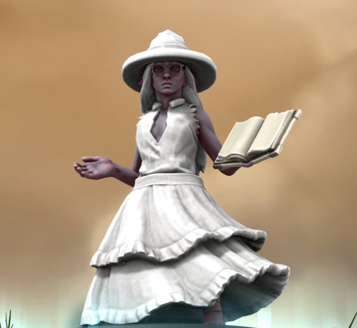 EmeraldCPodcast's tweet photo. Our brand new Shadowdark campaign begins tonight at 7PM GMT so let’s meet the characters.

Wyntyr, the young female elf wizard, is a shy scholar on a mission to document what knowledge she can save should the sacred sites fall too to the Crimson Queen.

Wynter is played by Nikko. https://t.co/5TABzeGQVl