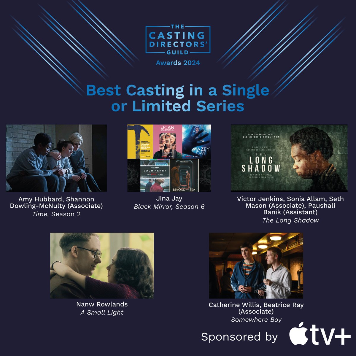CDGNews's tweet image. For ‘Best Casting in a Single or Limited Series’ sponsored by @appletv, the nominees are…

Congratulations to you all 👏

#CDGAwards2024