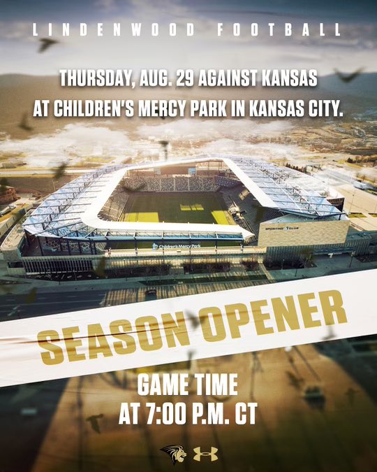 Lindenwood Athletics (@lu_lions) on Twitter photo 📣Football Season Opener📣
<a href="/LindenwoodFB/">Lindenwood Football</a> will play the University of Kansas on Thursday, Aug. 29 at Children’s Mercy Park in Kansas City 🏈🦁
This marks the first time Lindenwood will face an FBS opponent in their D1 history ⬇️
📖 | tinyurl.com/4cveenk2
#NewLevel 📣Football Season Opener📣
<a href="/LindenwoodFB/">Lindenwood Football</a> will play the University of Kansas on Thursday, Aug. 29 at Children’s Mercy Park in Kansas City 🏈🦁
This marks the first time Lindenwood will face an FBS opponent in their D1 history ⬇️
📖 | tinyurl.com/4cveenk2
#NewLevel