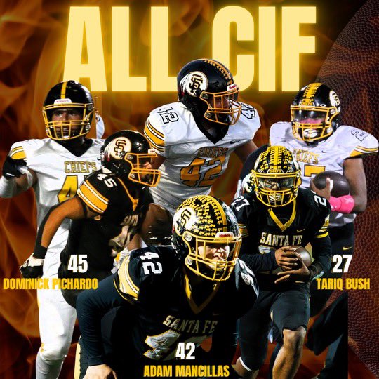 SantaFeChiefsFB's tweet photo. Congrats to our All CIF Chiefs! https://t.co/9GFjdPU3BJ