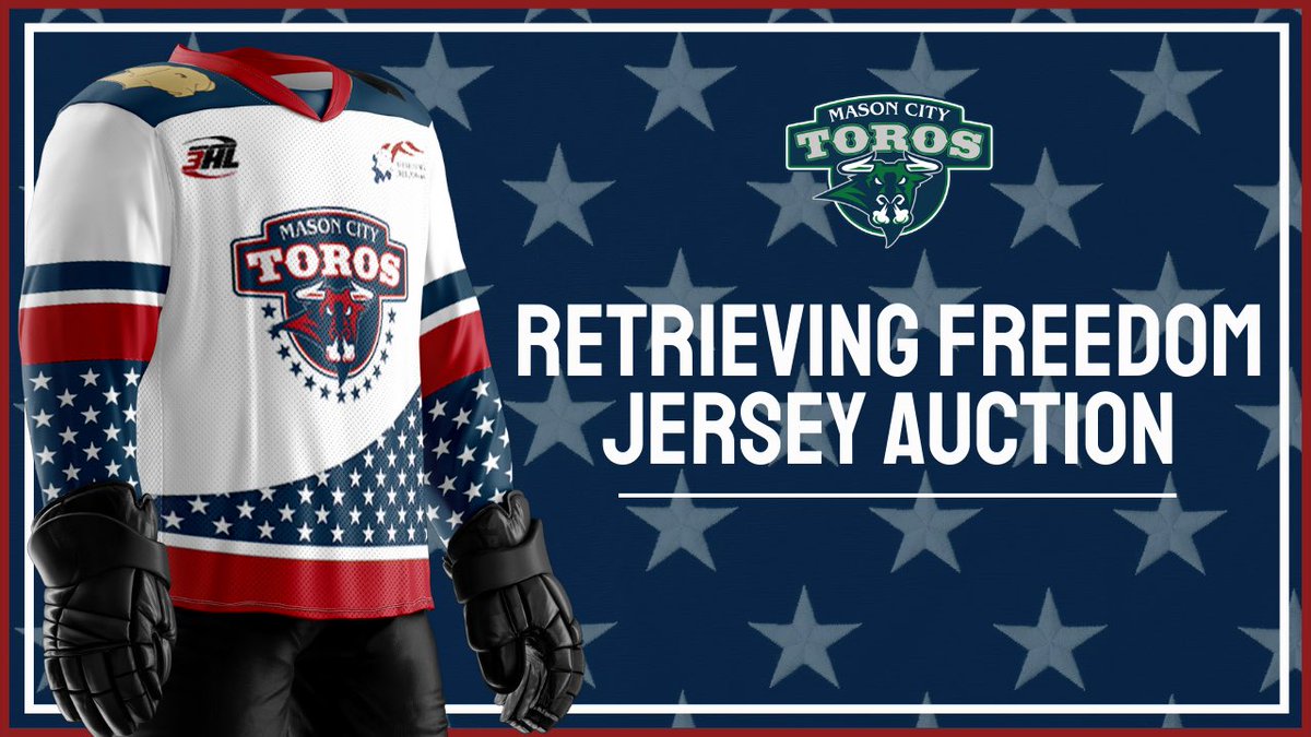 masoncitytoros's tweet photo. Hey Toros fans! We’ve got a few of our Retrieving Freedom jerseys still available for Auction through our friends at Dash! The auction closes tonight at 10:59 PM, so get in on these beauties by clicking the link here! #MasonCityToros #RetrievingFreedom https://t.co/EYTEShIdSJ https://t.co/GGCPM8XFOC