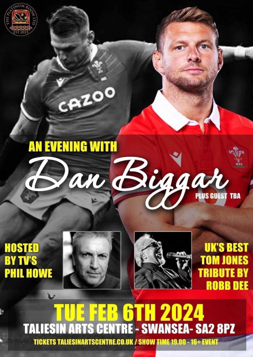 LukeBBB23's tweet photo. We still have limited tickets available for the following events. If anyone is interested in tickets please let me know. @simonrug @rossharries1 @Deadballline1 #wales #Biggar #Scottgibbs #NeilJenkins #SixNations #rugby https://t.co/90urJOn1O8