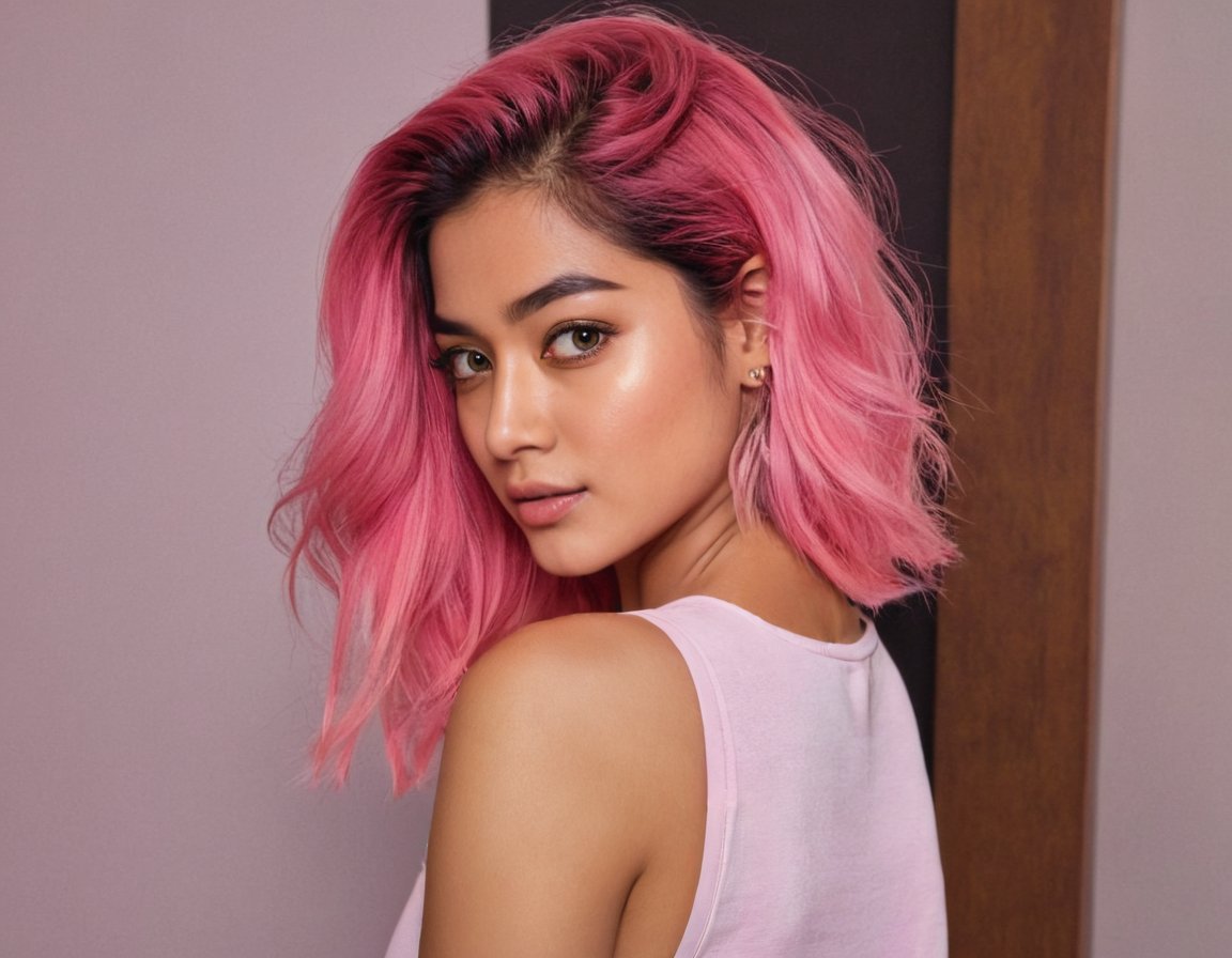 fooocusAI's tweet photo. Prompt : realistic portrait photo of beautiful woman with pink hair, hair roots slightly faded, influencer, light
freckles, brown eyes, no makeup, instagram 
Image prompt 1 :   pyracanny
image prompt 2 : faceswap https://t.co/vuVPWWz0CR