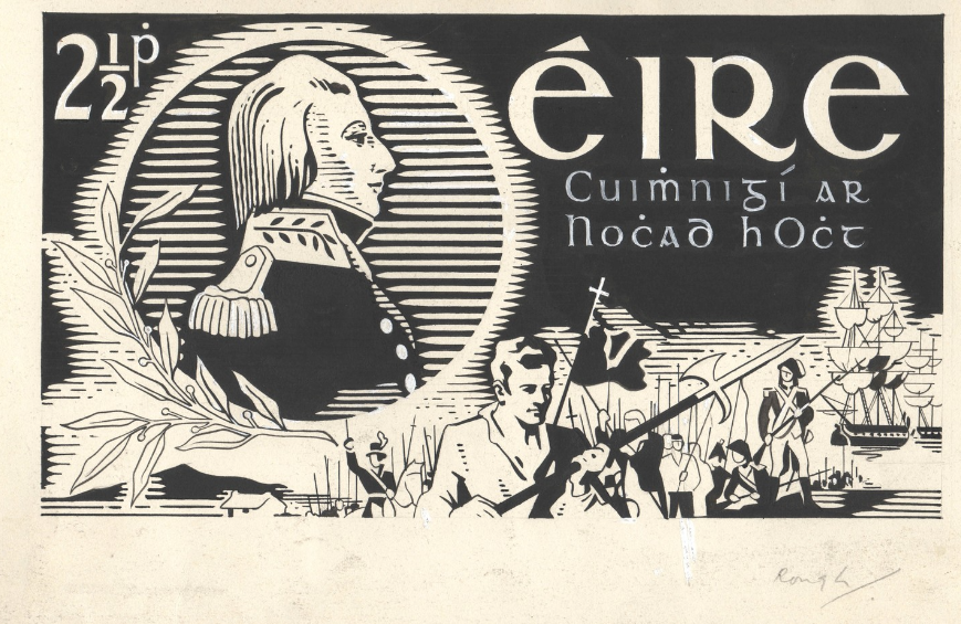 fir_bolg's tweet photo. 'éire: cuimhnigí ar nochad hocht'
'ireland: remember ninety-eight'

1948 postage stamp, ultimately unadopted, commemorating the 150th anniversary of the 1798 rebellion, released very recently by the digital repository of ireland https://t.co/2MY7o8LnO2