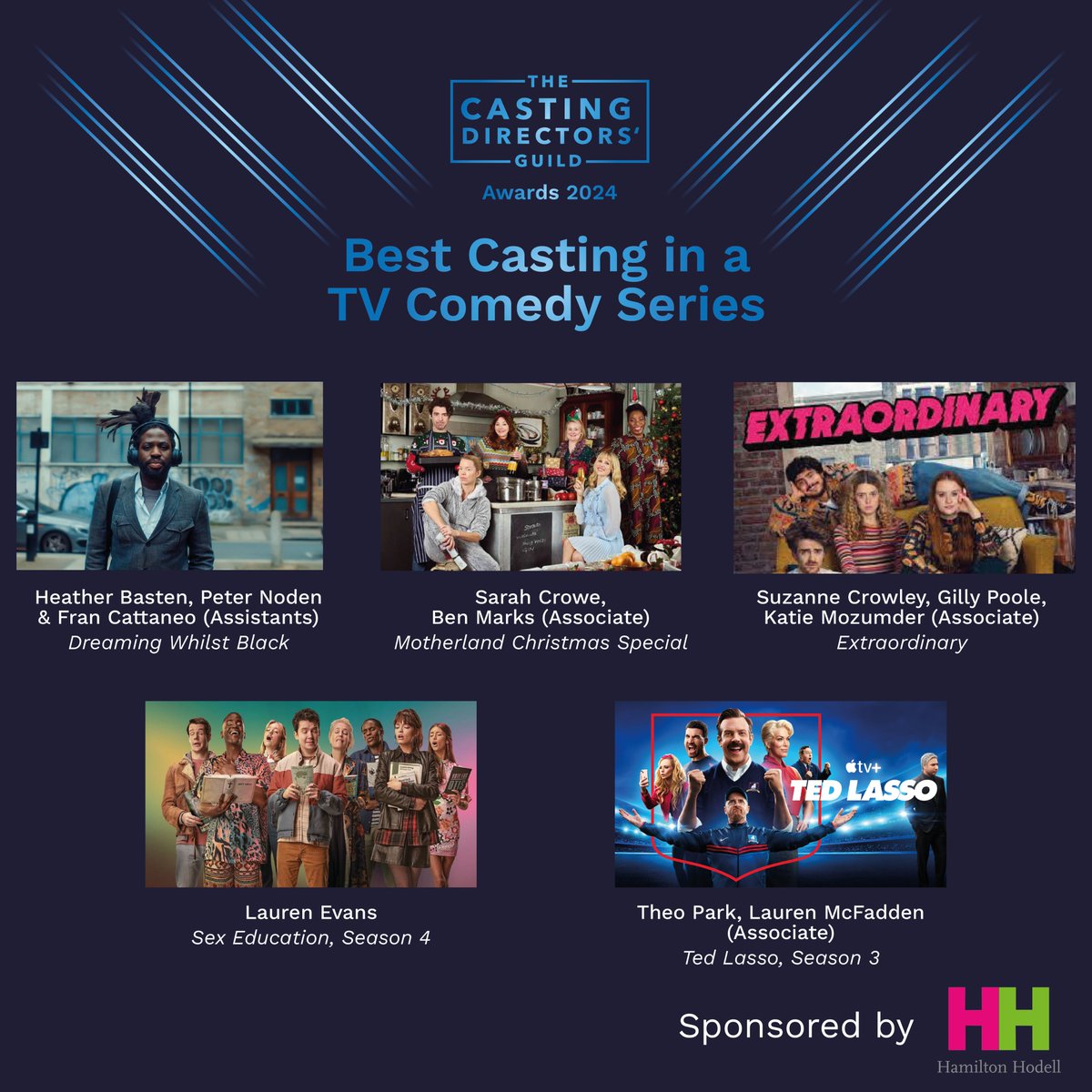 CDGNews's tweet image. For ‘Best Casting in a TV Comedy Series’ sponsored by @hamiltonhodell, the nominees are…

Congratulations to you all 👏 #CDGAwards2024