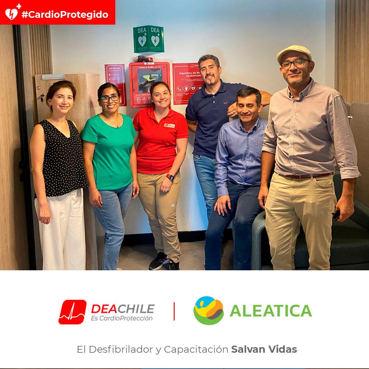 DEACHILE's tweet photo. Empresa ALEATICA capacitando a sus colaboradores en Reanimación Cardiopulmonar y uso del DEA. Ante un paro cardíaco es esencial estar preparados para enfrentar esta emergencia. ¡Capacita a tu equipo de trabajo con los expertos en Desfibrilador! https://t.co/gPCttA3890 https://t.co/PQ9EJnvLXv