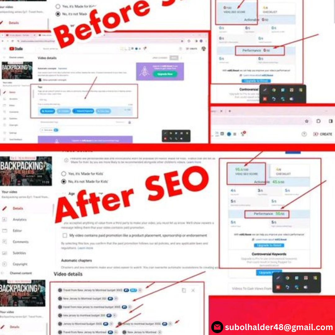 A while ago I completed another client work, if any of you want to rank videos through YouTube SEO, please contact me.
#youtubeseoexpert #youtubeseo #seo #youtube #channelSEO #SEO #youTubeVideoSEO