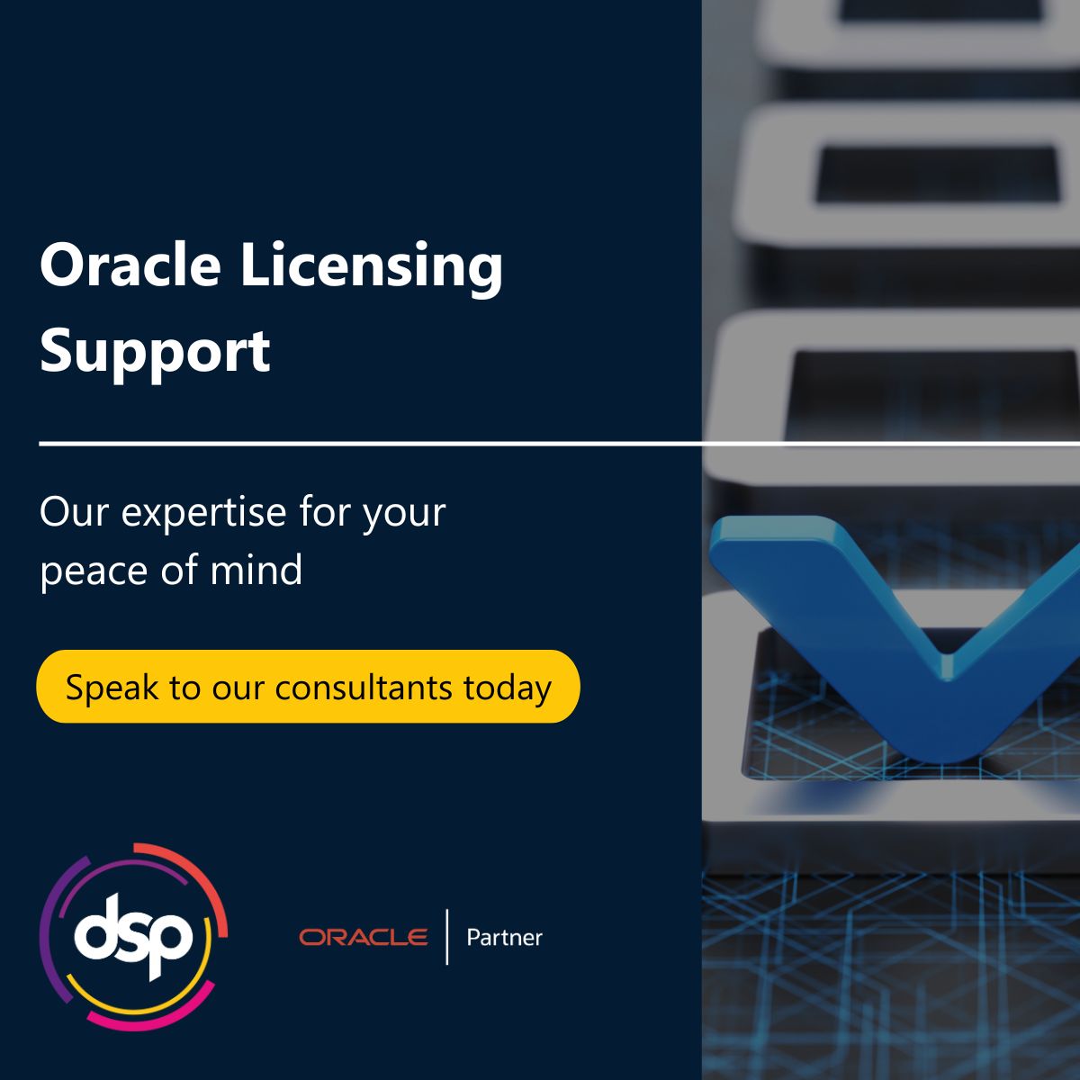 dsp_uk's tweet photo. Our team of licensing specialists are here to help you work through your licensing requirements with simplicity and ease. Our services are tailored to meet your needs and we will work closely with you to understand them. Find out more: https://t.co/kbUTBiaQUQ
#oraclelicensing https://t.co/XE0t3QbcCn