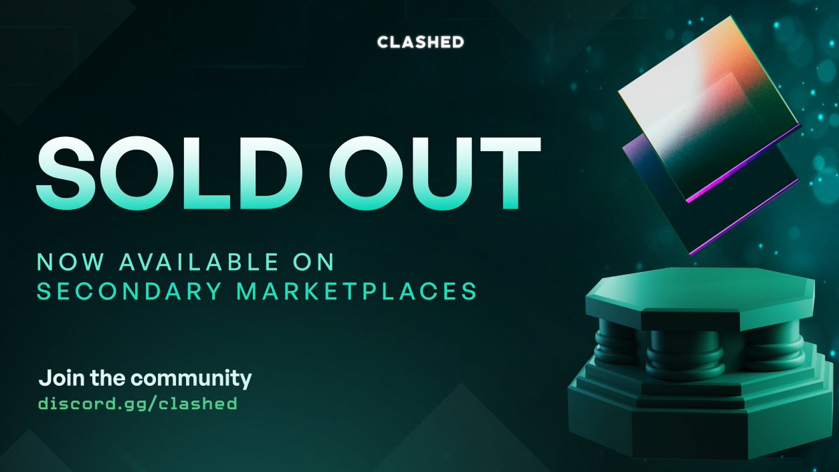 ClashedGame's tweet photo. SOLD OUT 💎

We hope you enjoyed the smooth minting experience, in relation to FCFS we can confirm it will be removed from any future collections. We move forward 🫡

Secondary Market:
• https://t.co/odY9m6sCAn
• https://t.co/PjpAmtzt1u